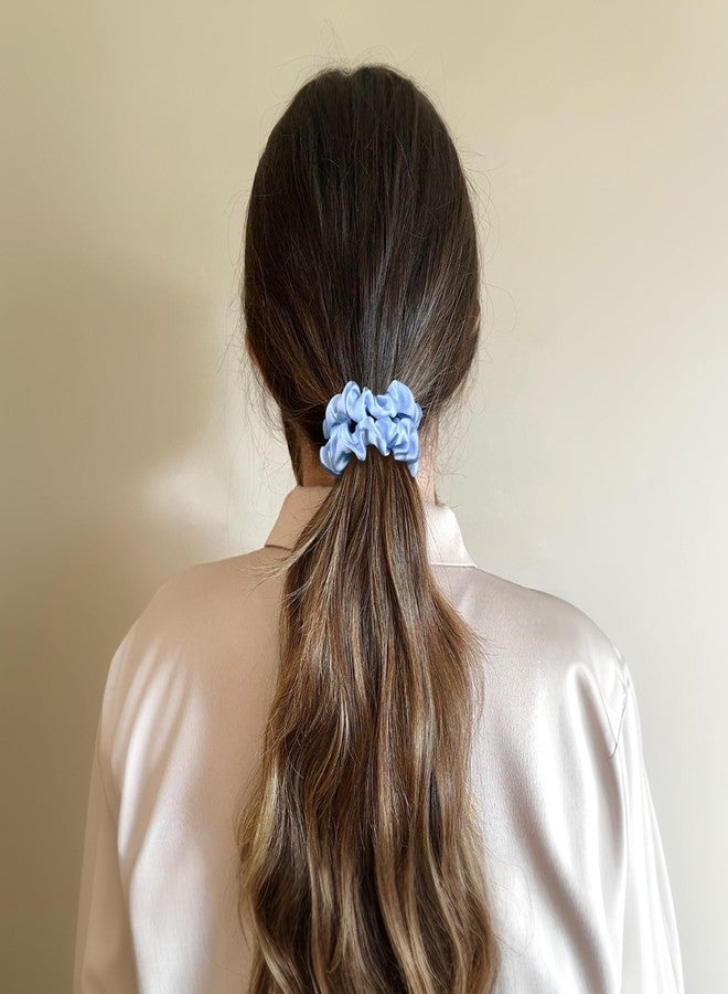 CEELGON 8 Pack Bridesmaid Gifts Satin Bridesmaid Scrunchies Soft Hair Ties Bachelorette Party Favors Hair Accessories for Women Bridesmaid Proposal Gift (Gradient Blue) - Image 5